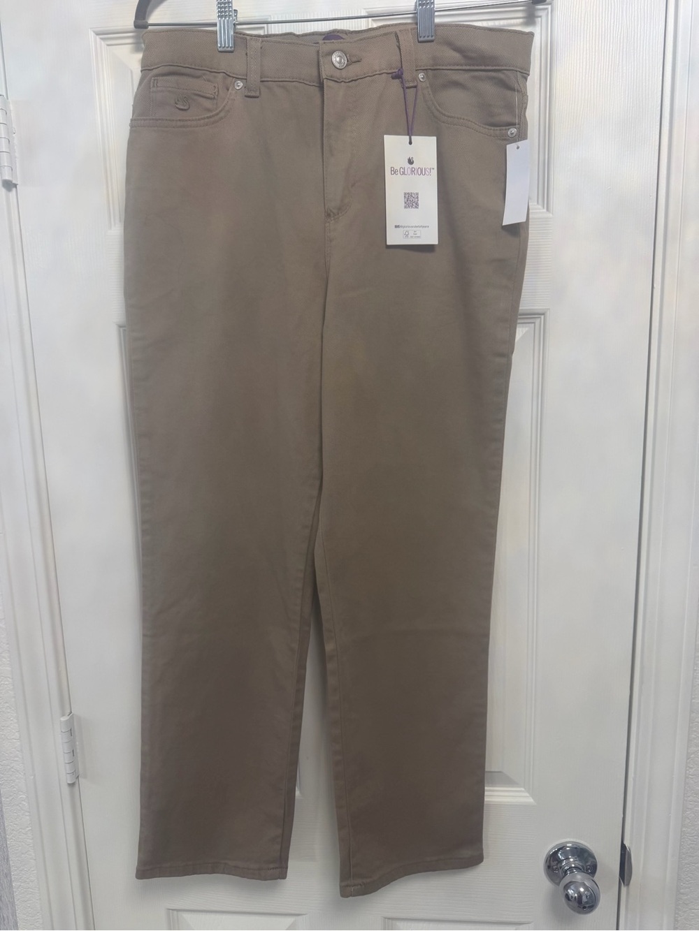 NWT Gloria Vanderbilt Amanda Jeans 12PS Hazelnut Khaki High Rise Straight Leg